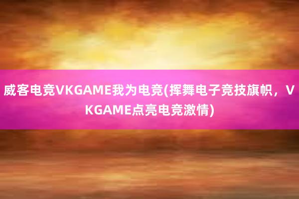 威客电竞VKGAME我为电竞(挥舞电子竞技旗帜，VKGAME点亮电竞激情)