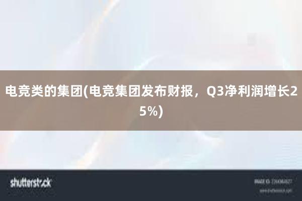 电竞类的集团(电竞集团发布财报，Q3净利润增长25%)