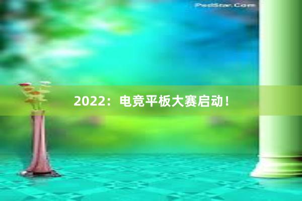 2022：电竞平板大赛启动！