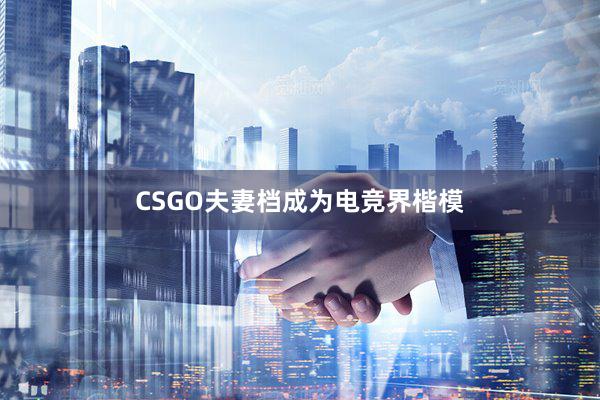 CSGO夫妻档成为电竞界楷模