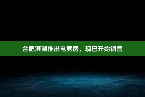 合肥滨湖推出电竞房，现已开始销售