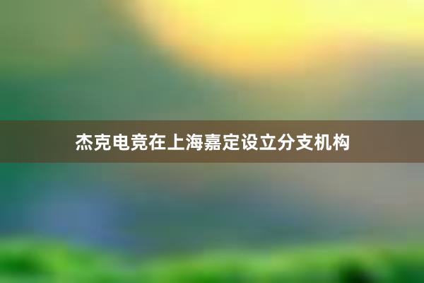 杰克电竞在上海嘉定设立分支机构