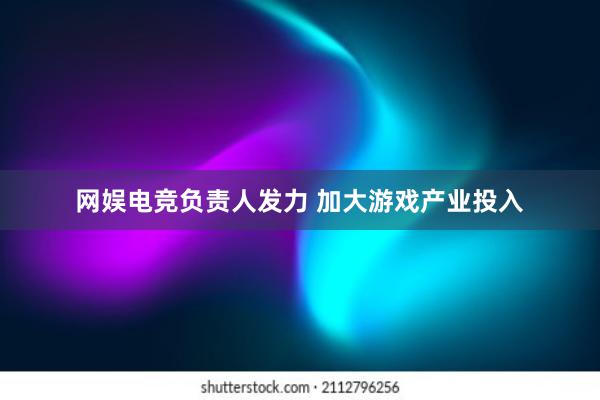 网娱电竞负责人发力 加大游戏产业投入