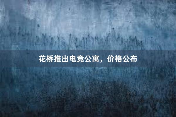 花桥推出电竞公寓，价格公布